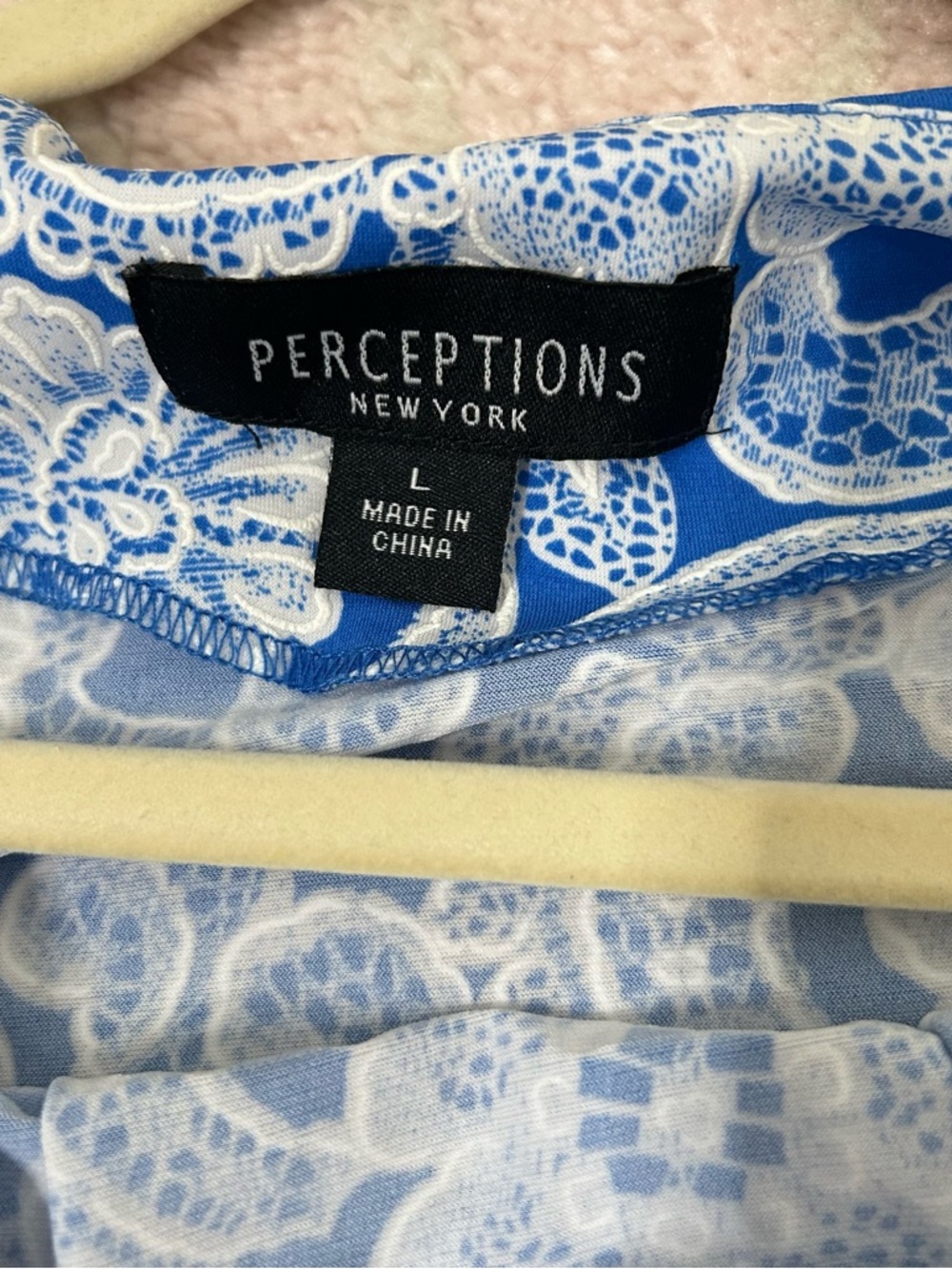 NWT Perceptions Blue & White Floral Midi Tank Dress Large Spring Summer Office - Picture 3 of 9